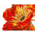 Tableau coquelicot sur verre